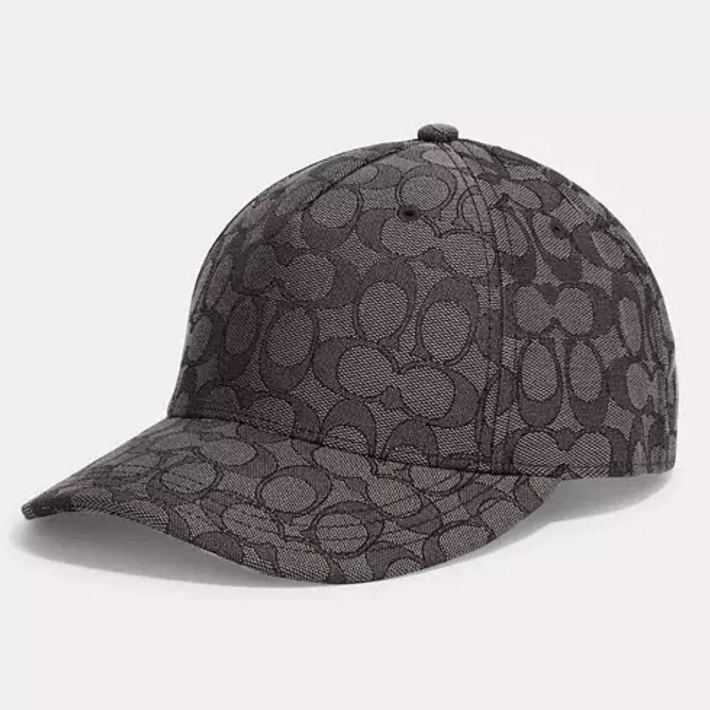 SIGNATURE JACQUARD BASEBALL HAT
Color: CHARCOAL
Size: XS/S new with tags